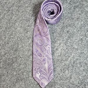 Countess Mara Silk Tie Lavender Paisley Mens Classic Formal Wedding Necktie